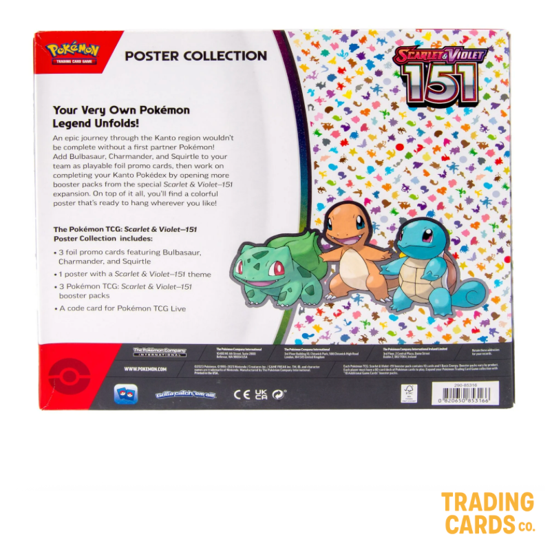 Pokemon Trading Card Games Scarlet & Violet 3.5 151 Poster Collection Box - 3 Pokemon TCG: Scarlet & Violet—151 booster packs