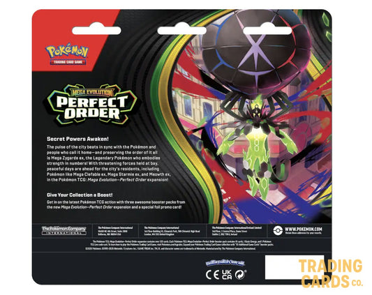 Pokemon Perfect Order 3 Pack Blister [Chikorita] — Back