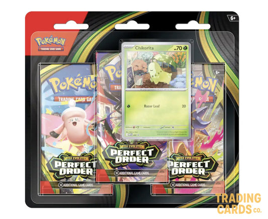Pokemon Perfect Order 3 Pack Blister [Chikorita] — Front